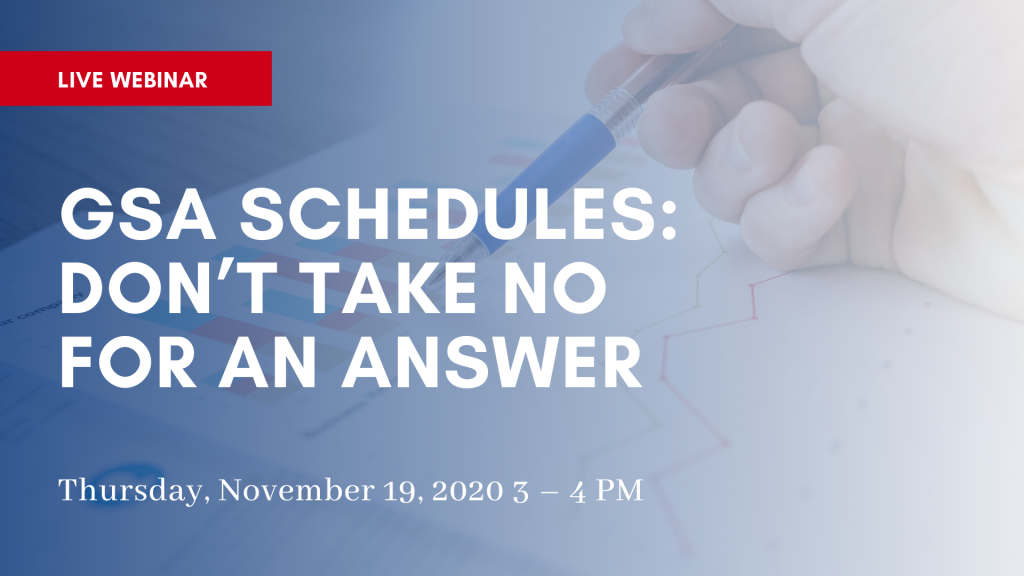 GSA Webinar Nov 2020 GSA schedules
